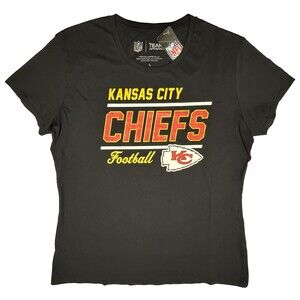 Kansas City Chiefs Womens Size Large Black NFL T-Shirt Short Sleeve Lrg L Tee
